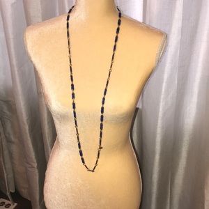 J. Crew blue enamel and goldtone necklace